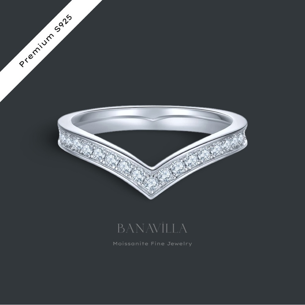 💎SALE💎0.6CTW Moissanite Curved Full Eternity Ring Band S925 with 18K Gold Plated - Picture 7 of 7